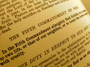 The Fifth Commandment appears in text