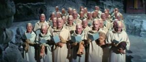 That parish even had a creepy choir like this from the film.