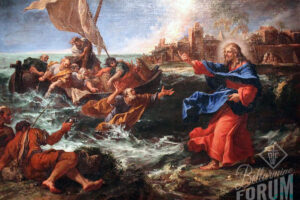 Ricci's painting of Peter hastening to Jesus on the lake after fishing all night